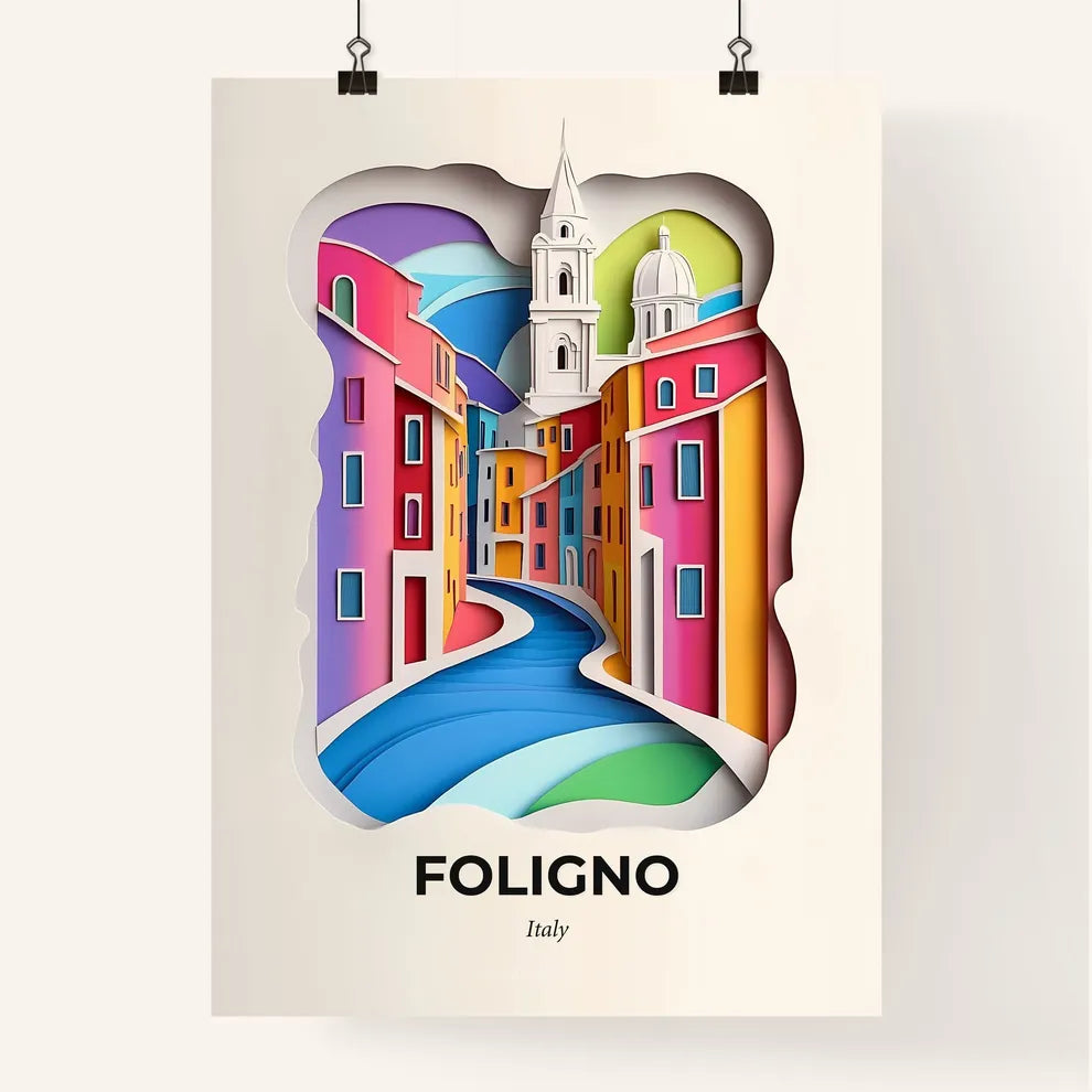 Vivid Foligno, Italy, Colorful Poster