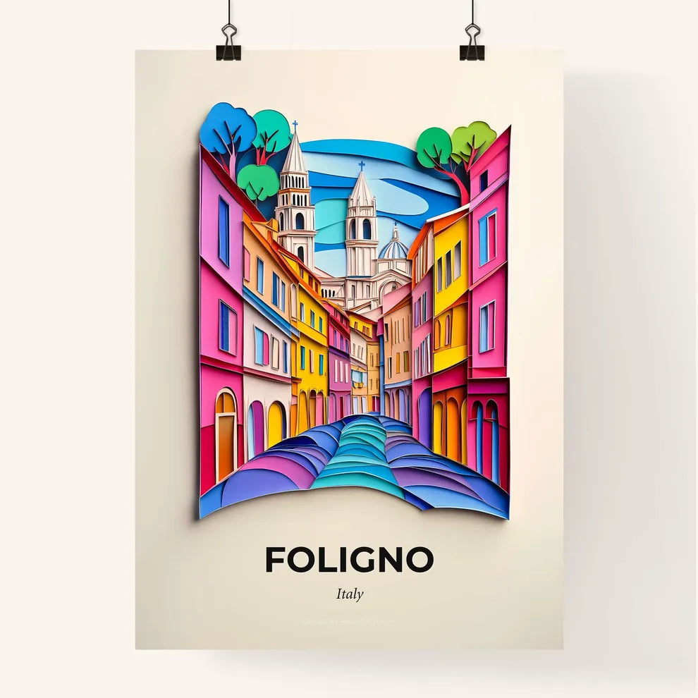 Vivid Foligno, Italy, Colorful Poster