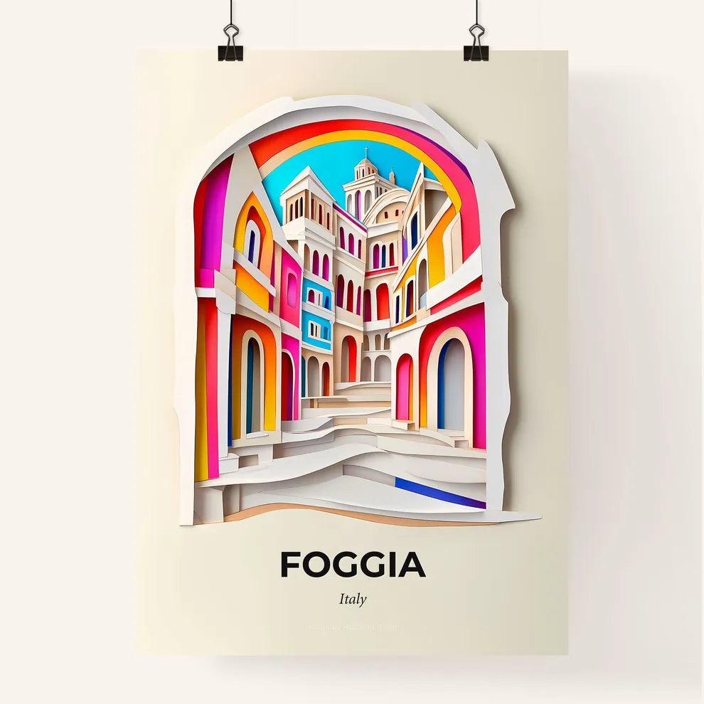 Vivid Foggia, Italy, Colorful Poster