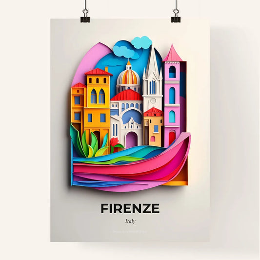 Vivid Florence, Italy, Colorful Poster