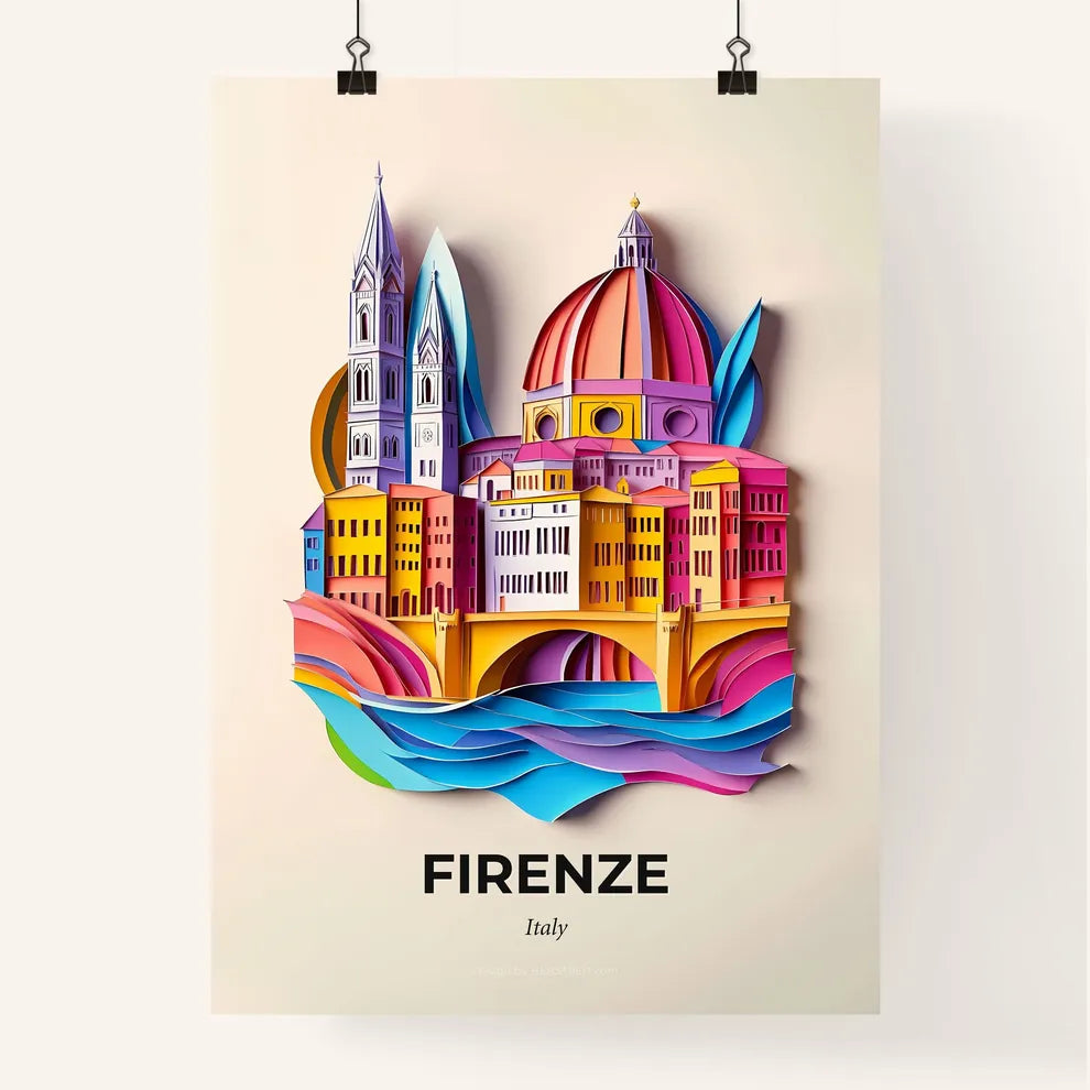 Vivid Florence, Italy, Colorful Poster
