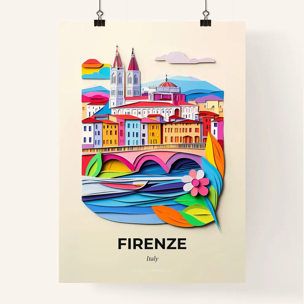 Vivid Florence, Italy, Colorful Poster