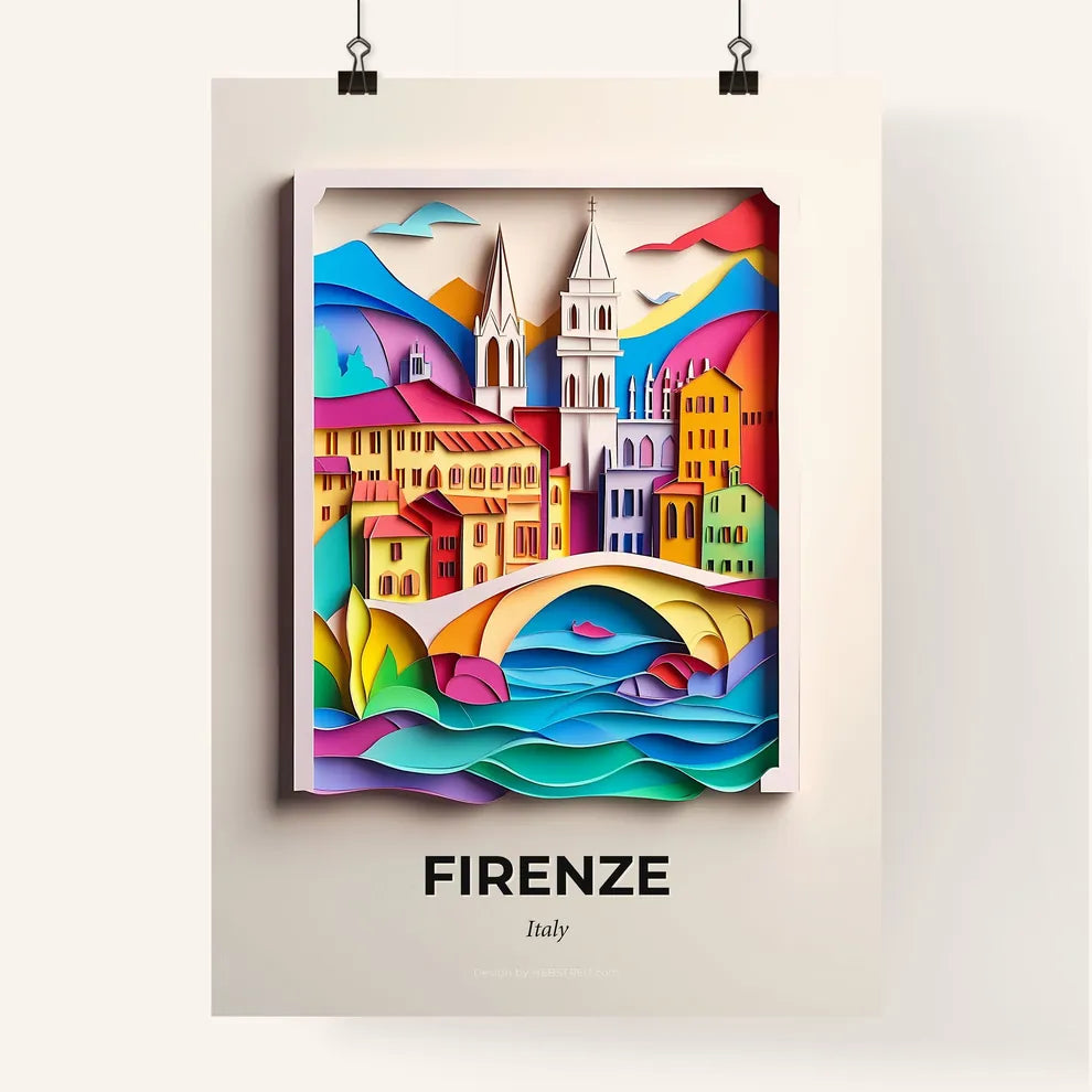 Vivid Florence, Italy, Colorful Poster