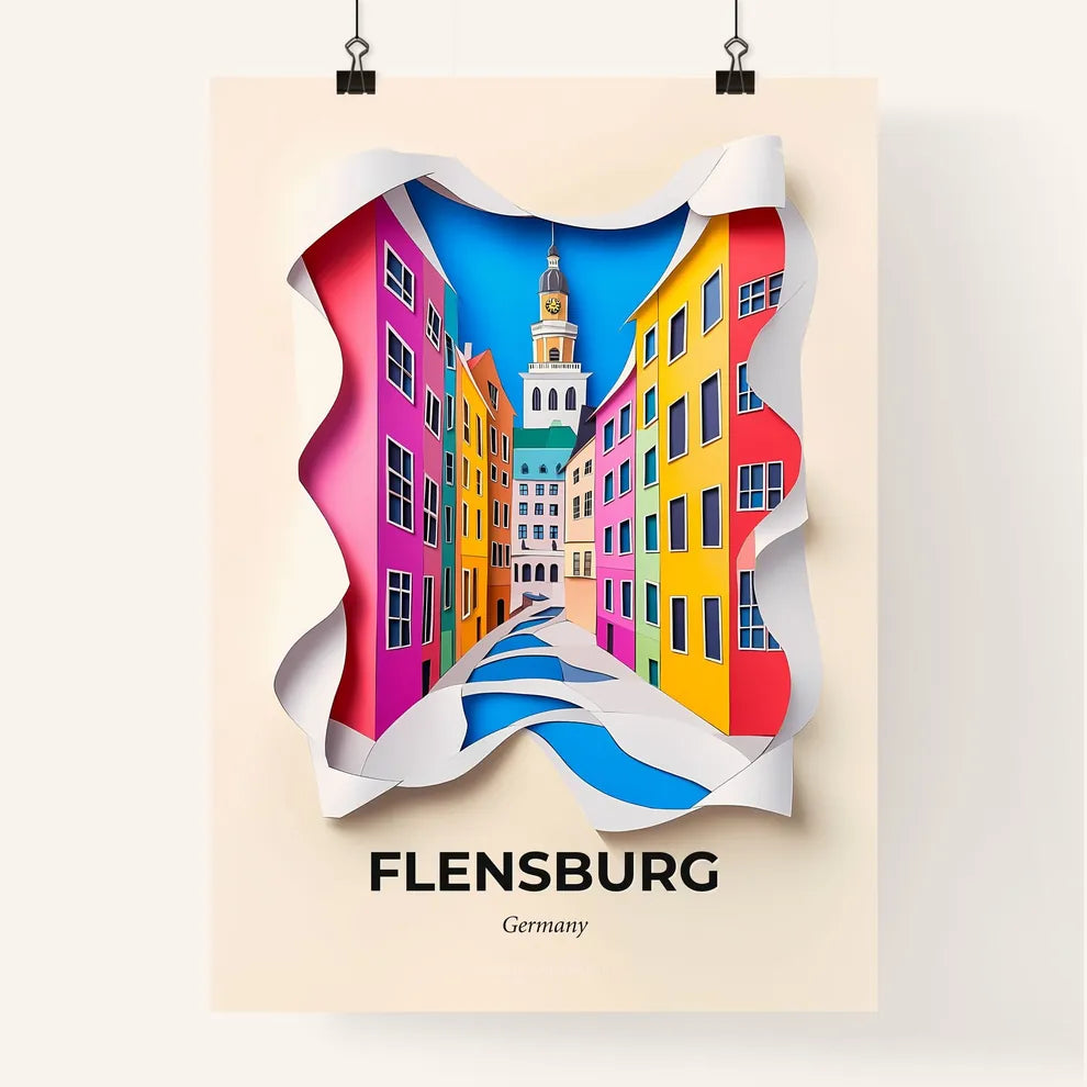 Vivid Flensburg, Germany, Colorful Poster