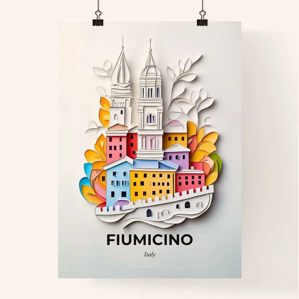 Vivid Fiumicino, Italy, Colorful Poster
