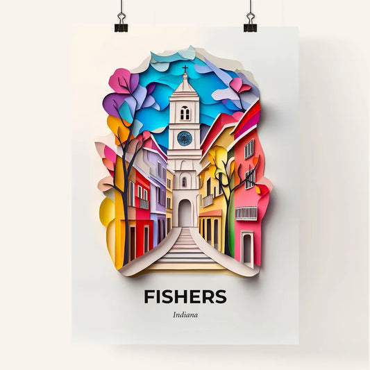 Vivid Fishers, Indiana, Colorful Poster