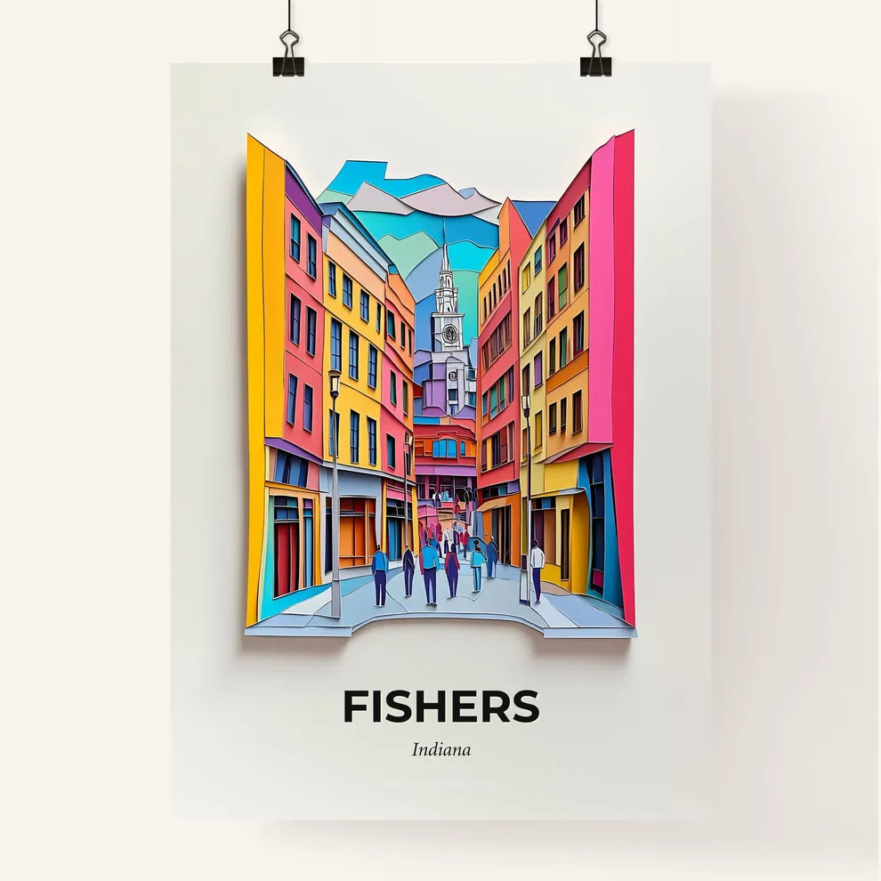 Vivid Fishers, Indiana, Colorful Poster