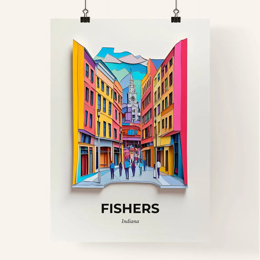 Vivid Fishers, Indiana, Colorful Poster