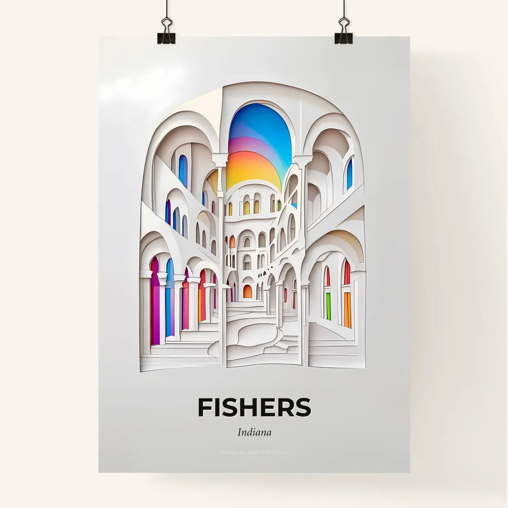 Vivid Fishers, Indiana, Colorful Poster