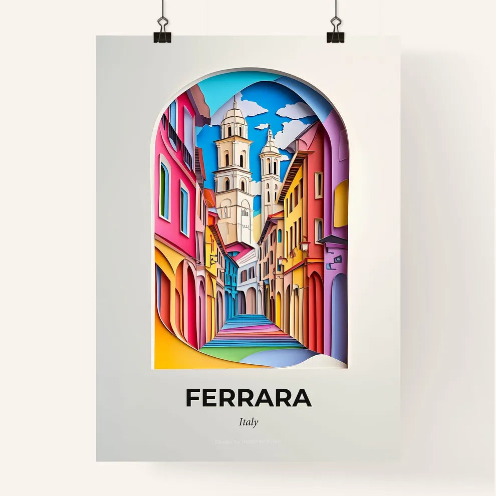 Vivid Ferrara, Italy, Colorful Poster