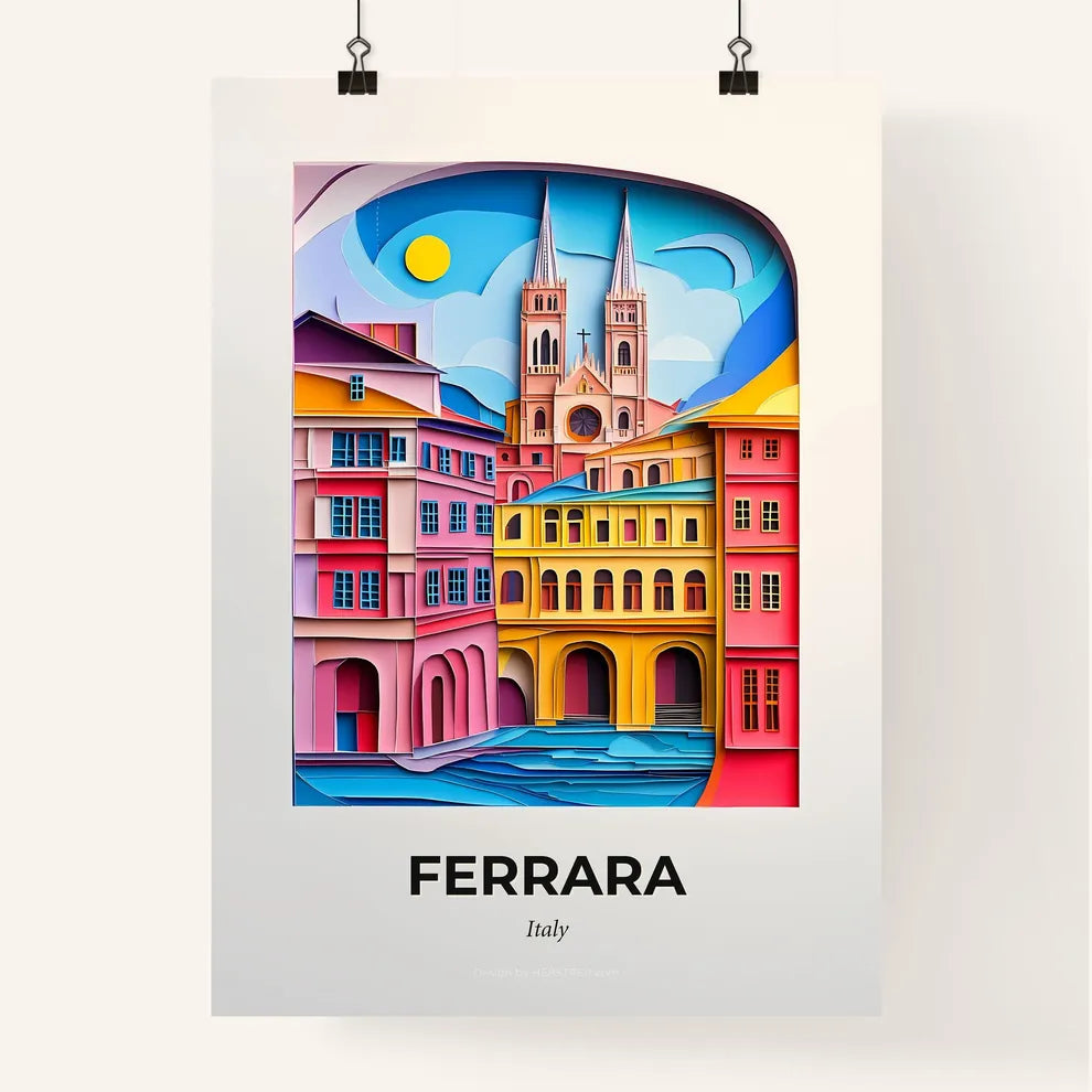 Vivid Ferrara, Italy, Colorful Poster