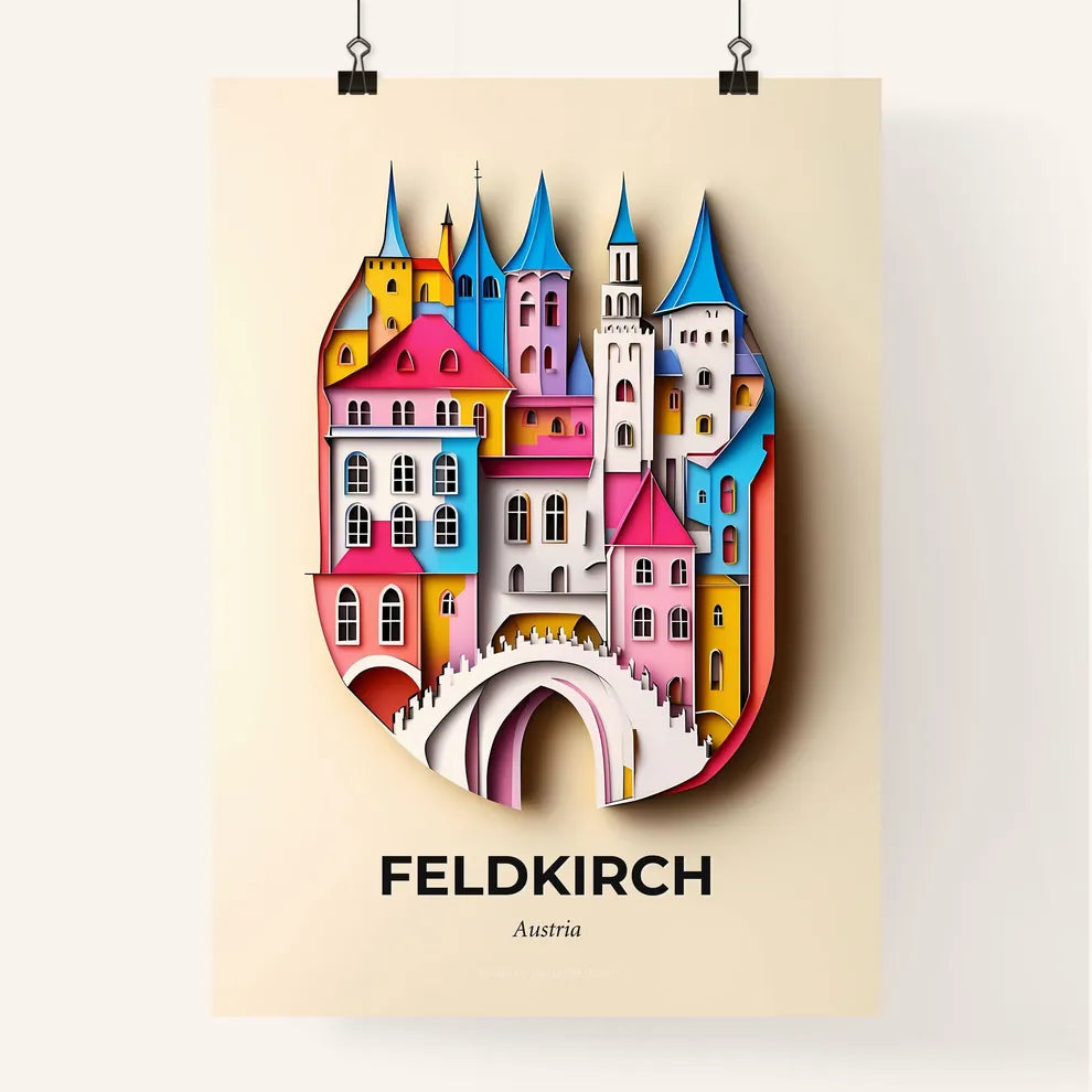 Vivid Feldkirch, Austria, Colorful Poster