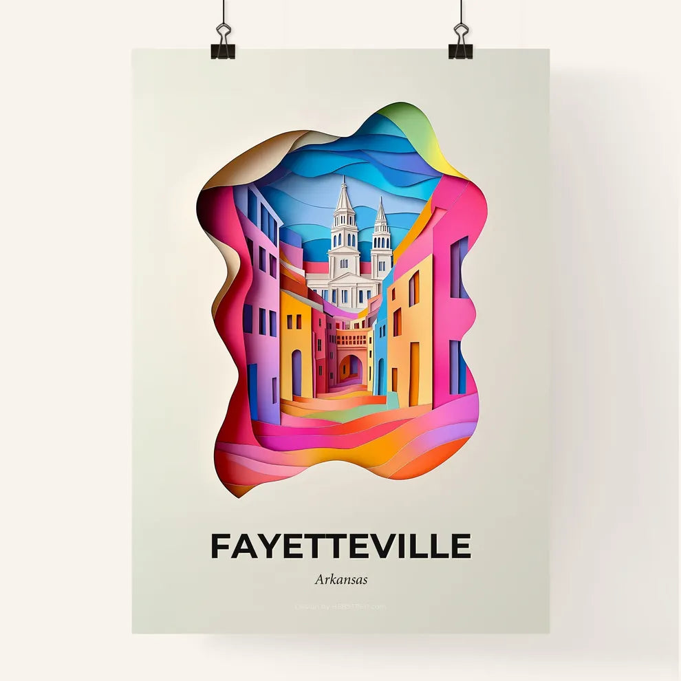 Vivid Fayetteville, Arkansas, Colorful Poster