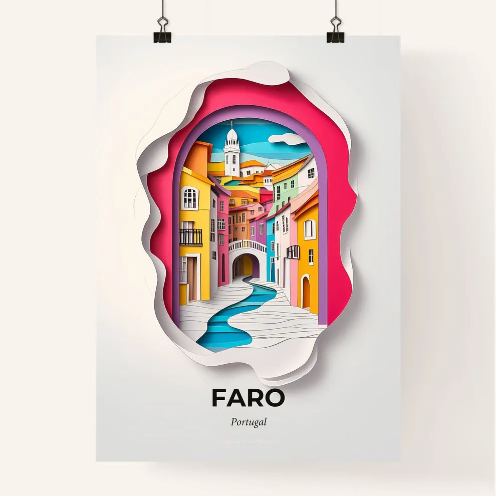 Vivid Faro, Portugal, Colorful Poster