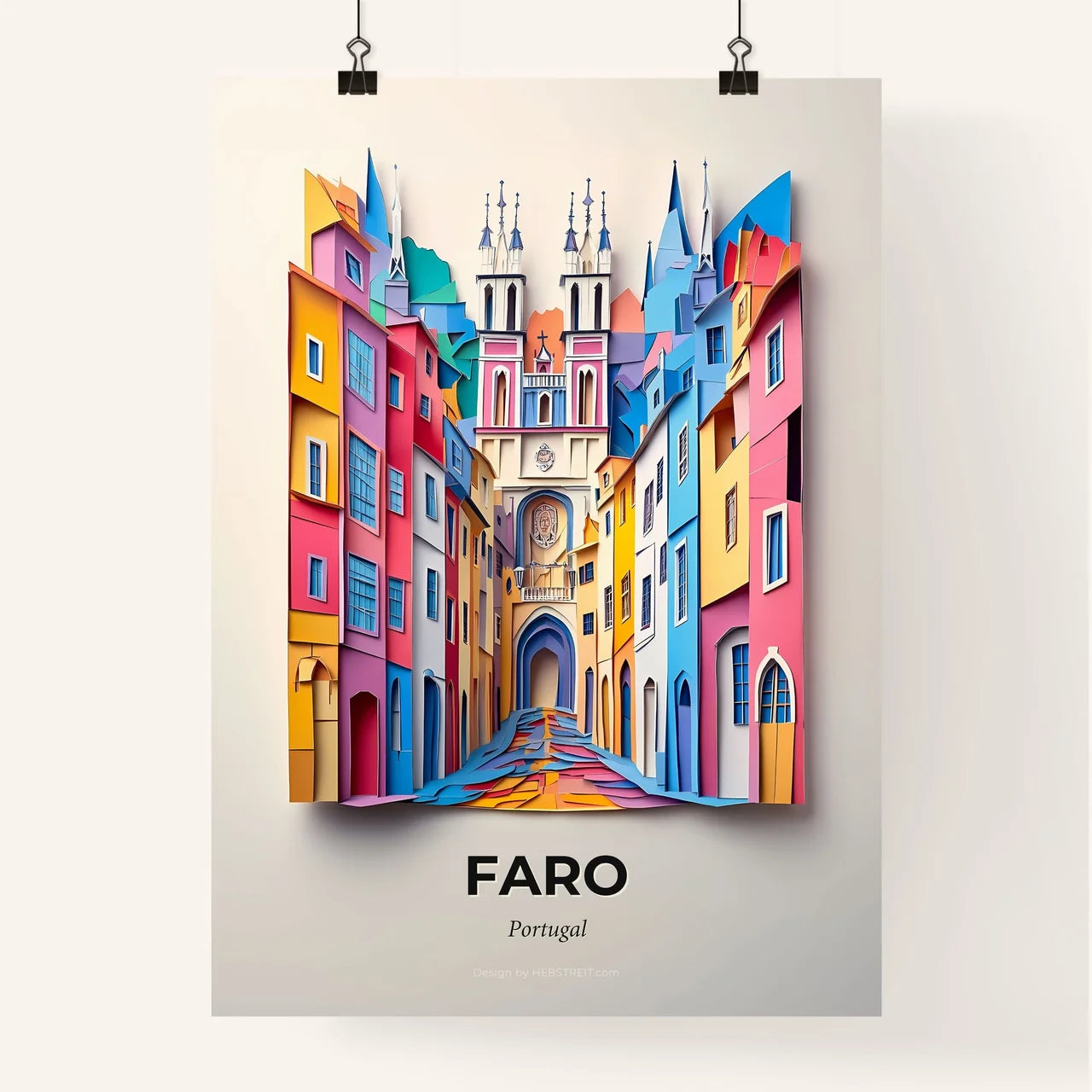 Vivid Faro, Portugal, Colorful Poster