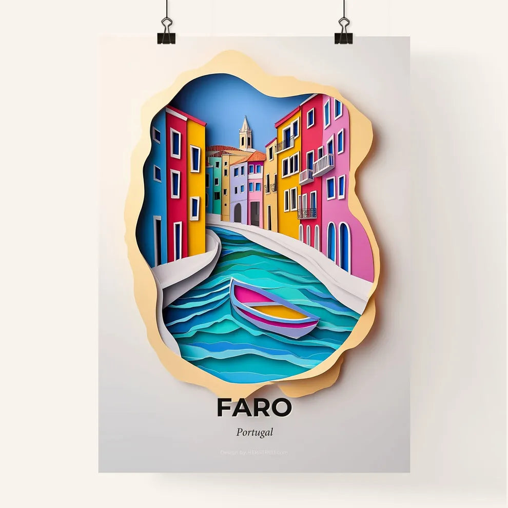 Vivid Faro, Portugal, Colorful Poster
