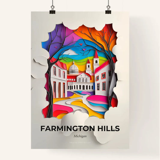 Vivid Farmington Hills, Michigan, Colorful Poster