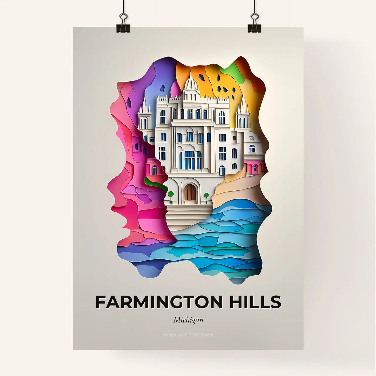 Vivid Farmington Hills, Michigan, Colorful Poster