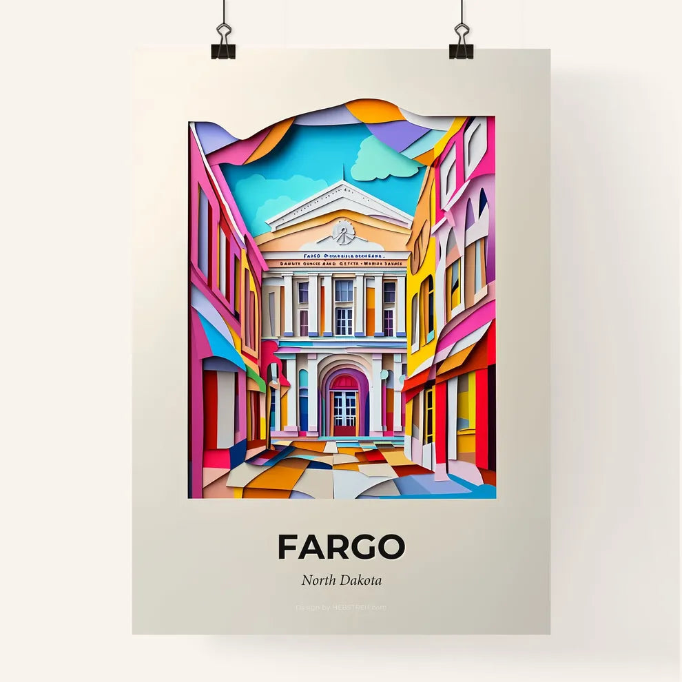 Vivid Fargo, North Dakota, Colorful Poster