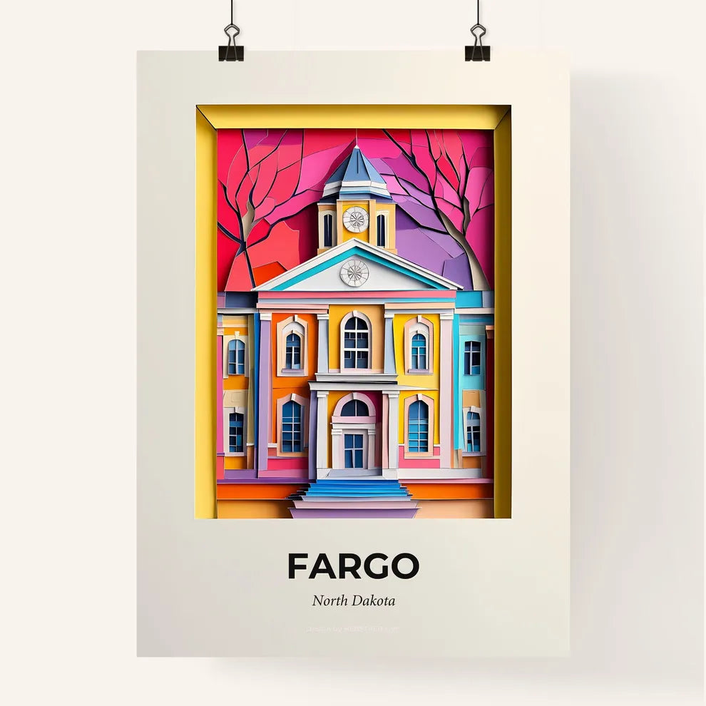 Vivid Fargo, North Dakota, Colorful Poster