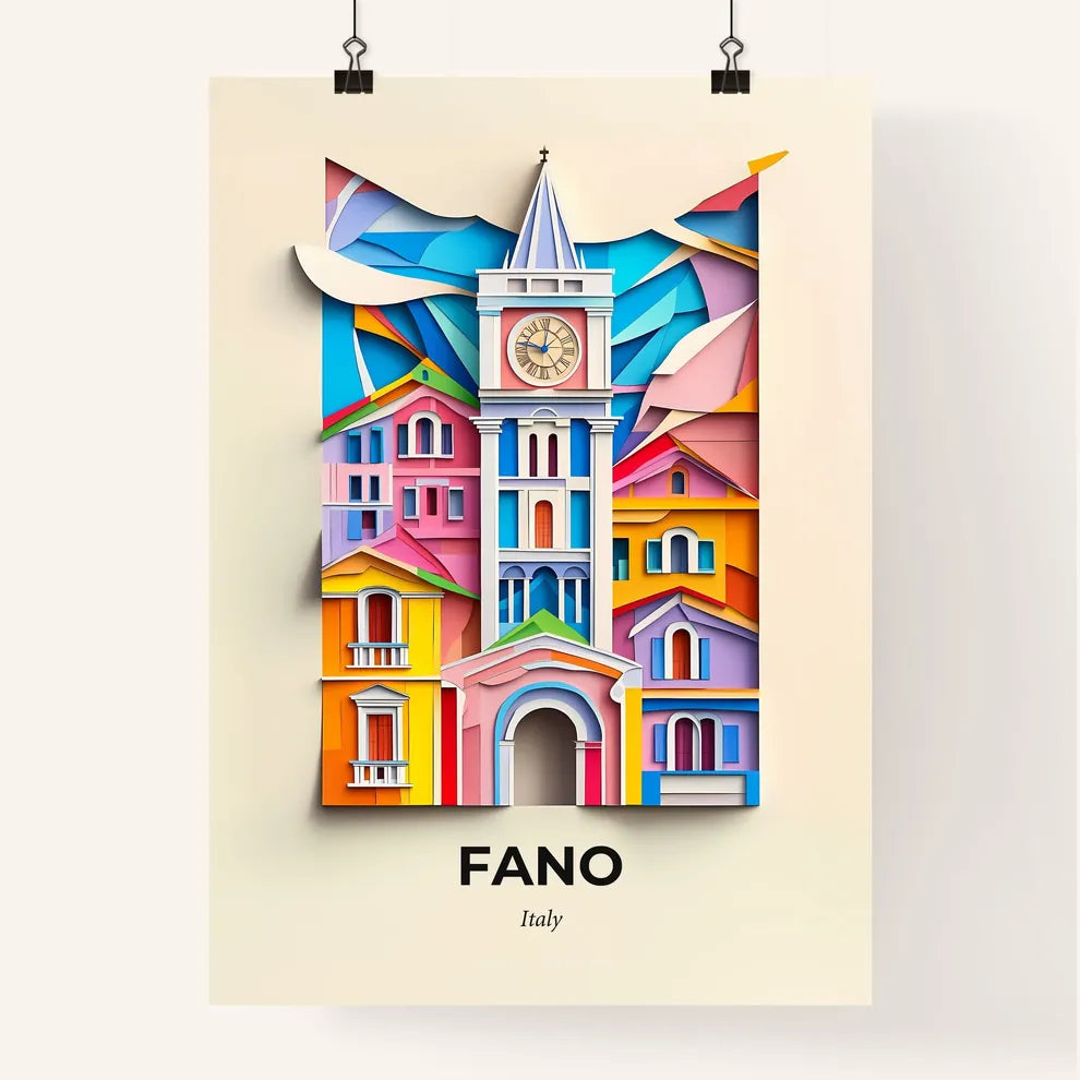 Vivid Fano, Italy, Colorful Poster