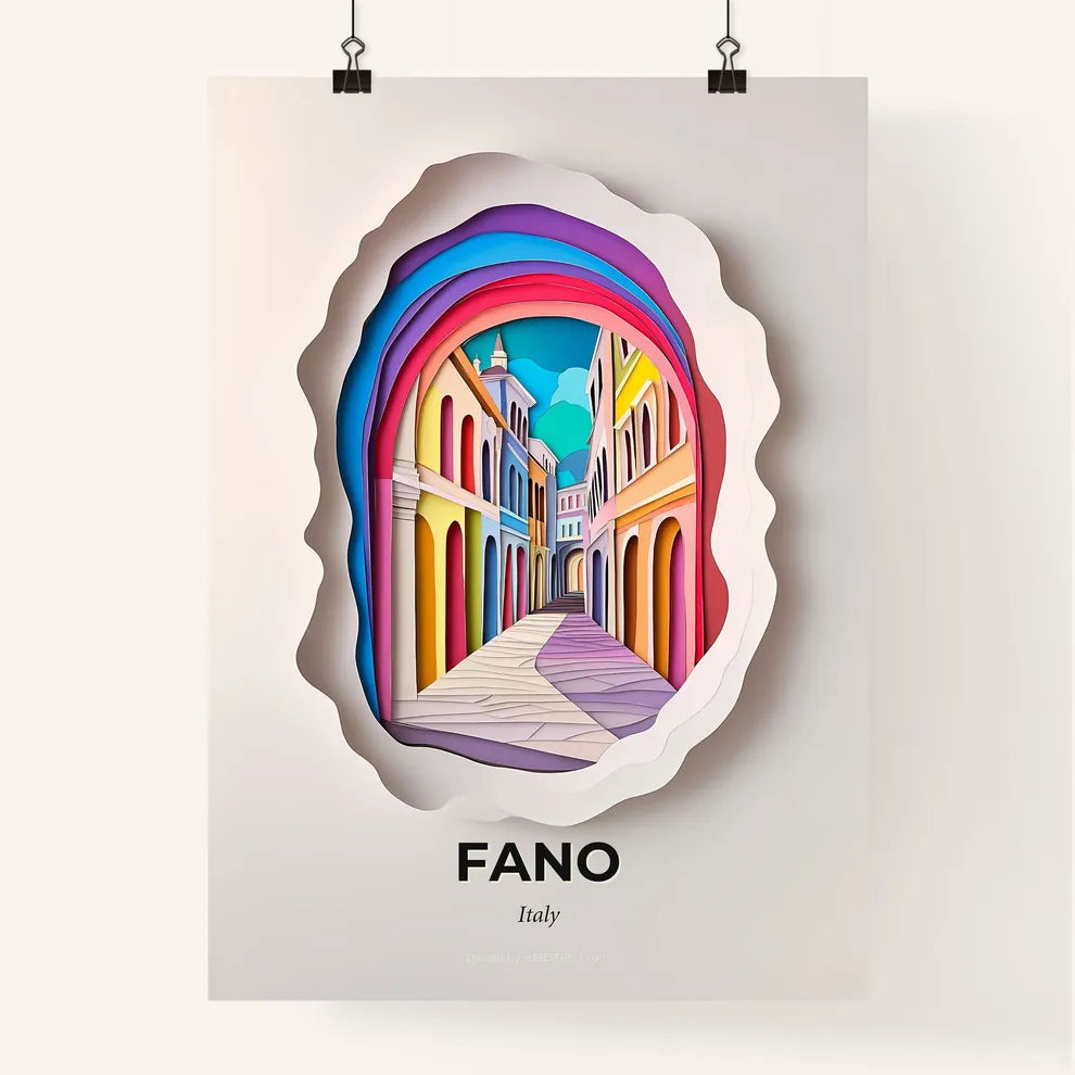Vivid Fano, Italy, Colorful Poster
