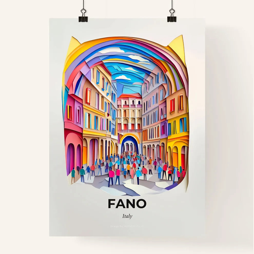 Vivid Fano, Italy, Colorful Poster