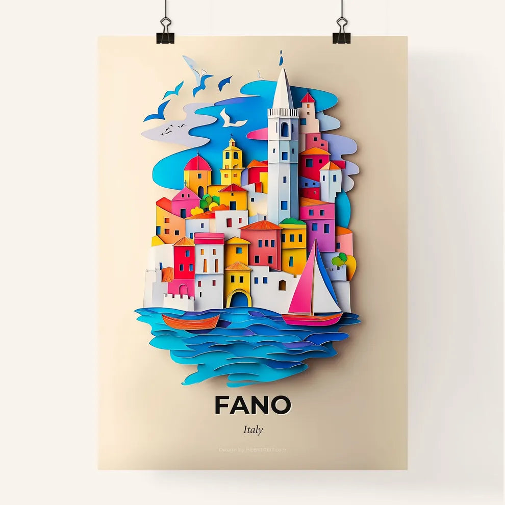 Vivid Fano, Italy, Colorful Poster