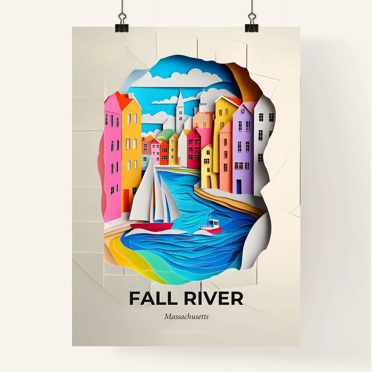 Vivid Fall River, Massachusetts, Colorful Poster