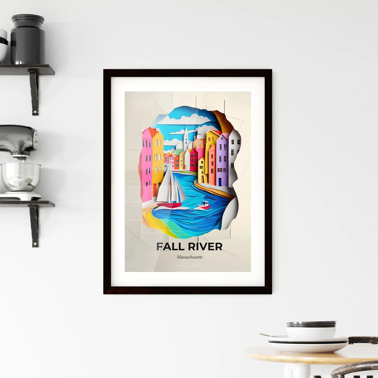 Vivid Fall River, Massachusetts, Framed Wall Art
