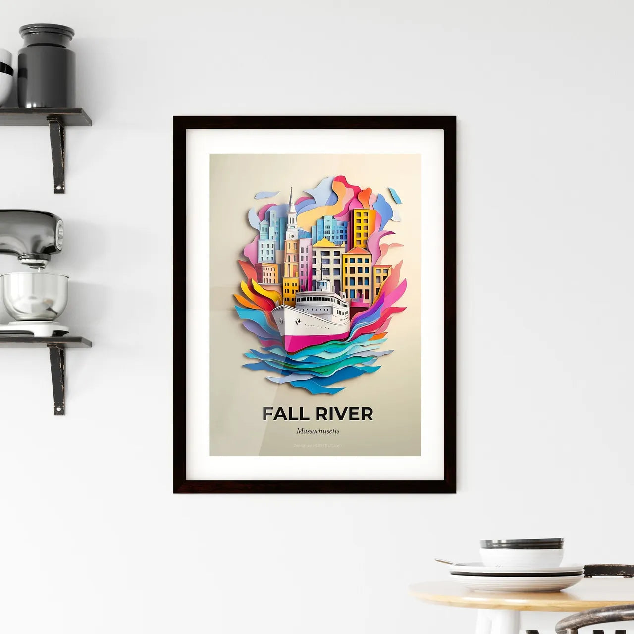 Vivid Fall River, Massachusetts, Framed Wall Art