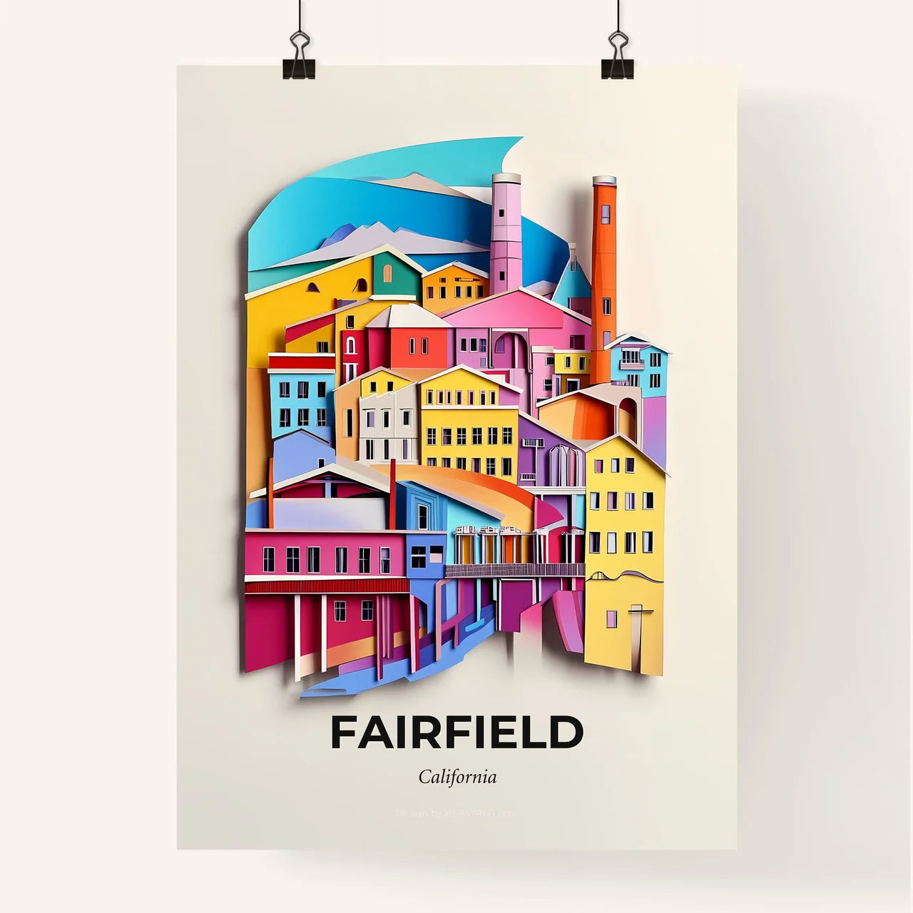 Vivid Fairfield, California, Colorful Poster