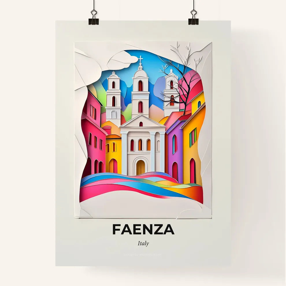 Vivid Faenza, Italy, Colorful Poster