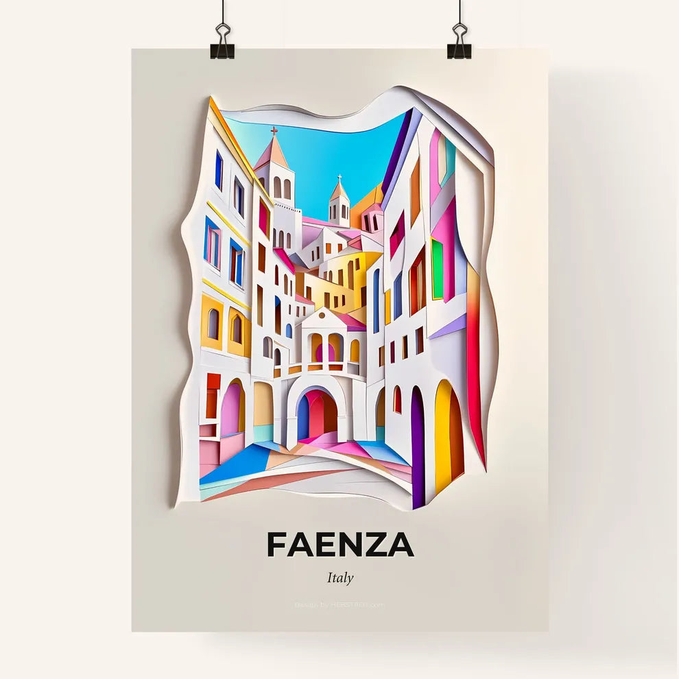 Vivid Faenza, Italy, Colorful Poster