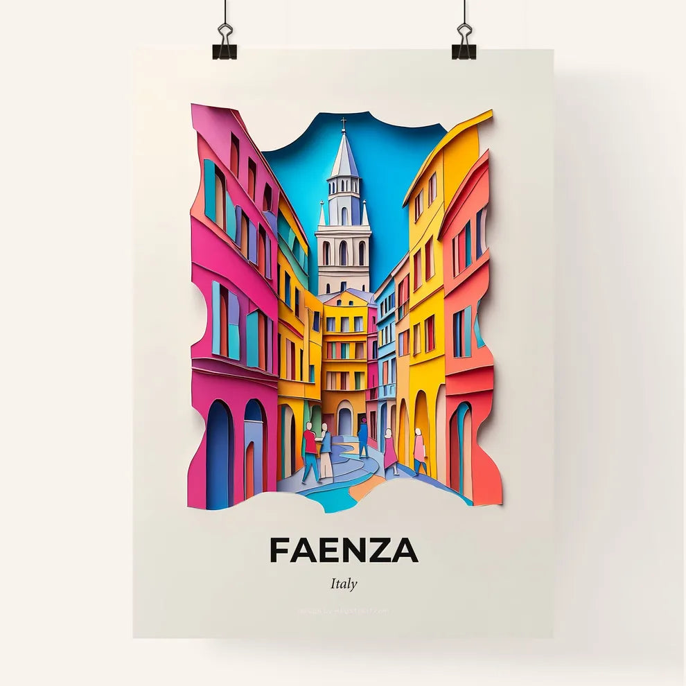 Vivid Faenza, Italy, Colorful Poster