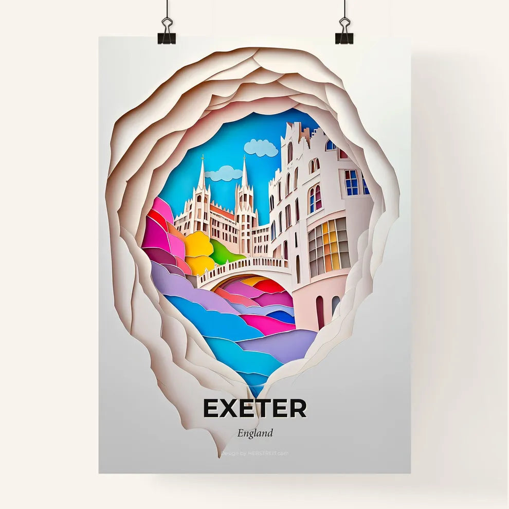 Vivid Exeter, England, Colorful Poster