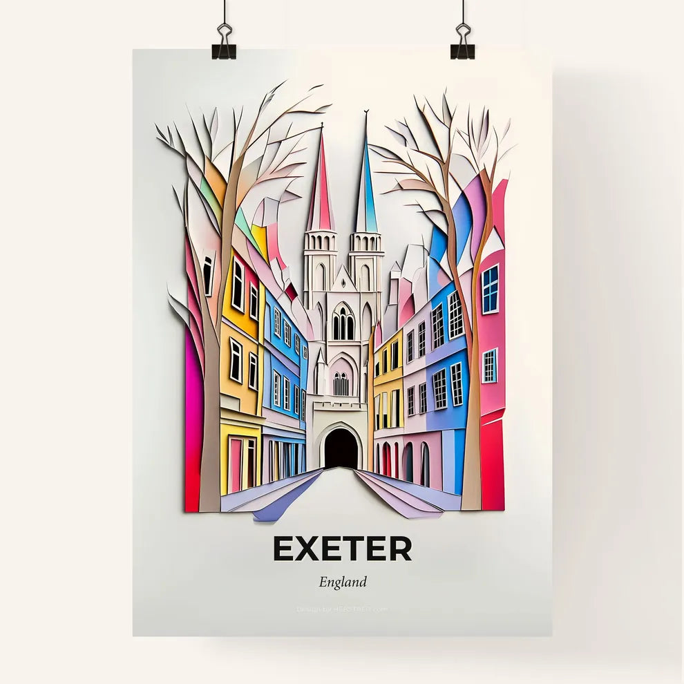 Vivid Exeter, England, Colorful Poster