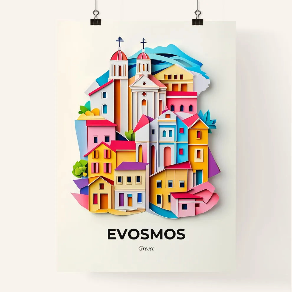 Vivid Evosmos, Greece, Colorful Poster