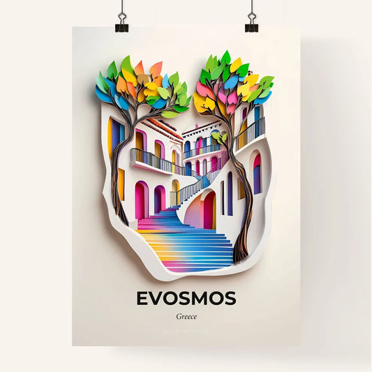 Vivid Evosmos, Greece, Colorful Poster