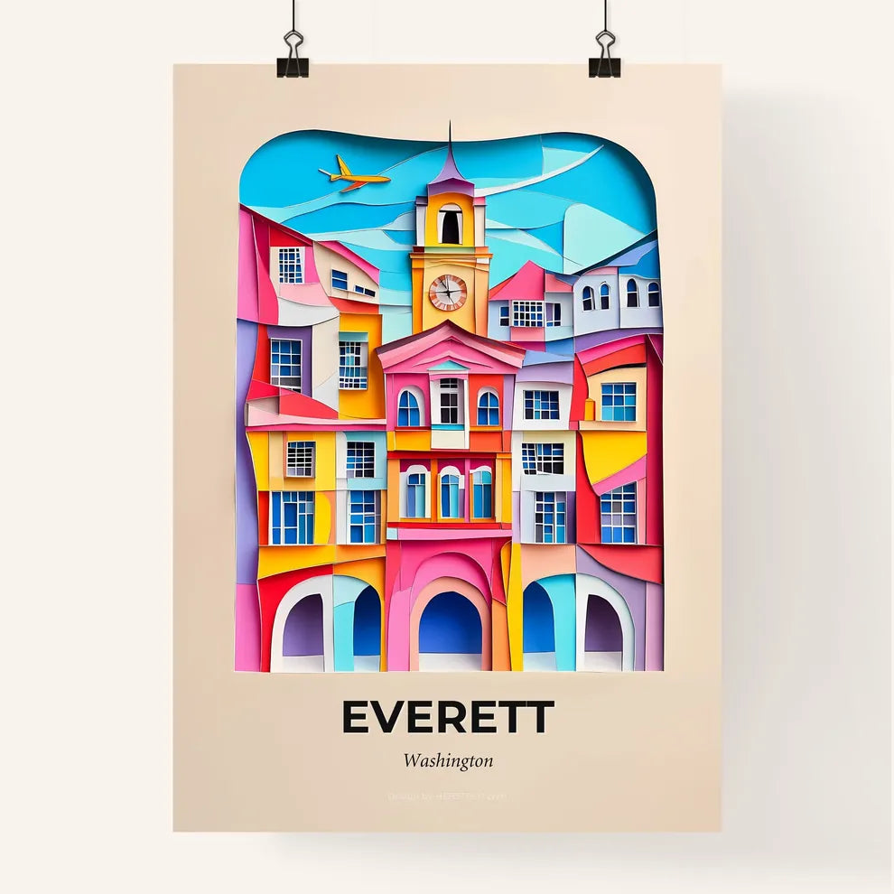 Vivid Everett, Washington, Colorful Poster