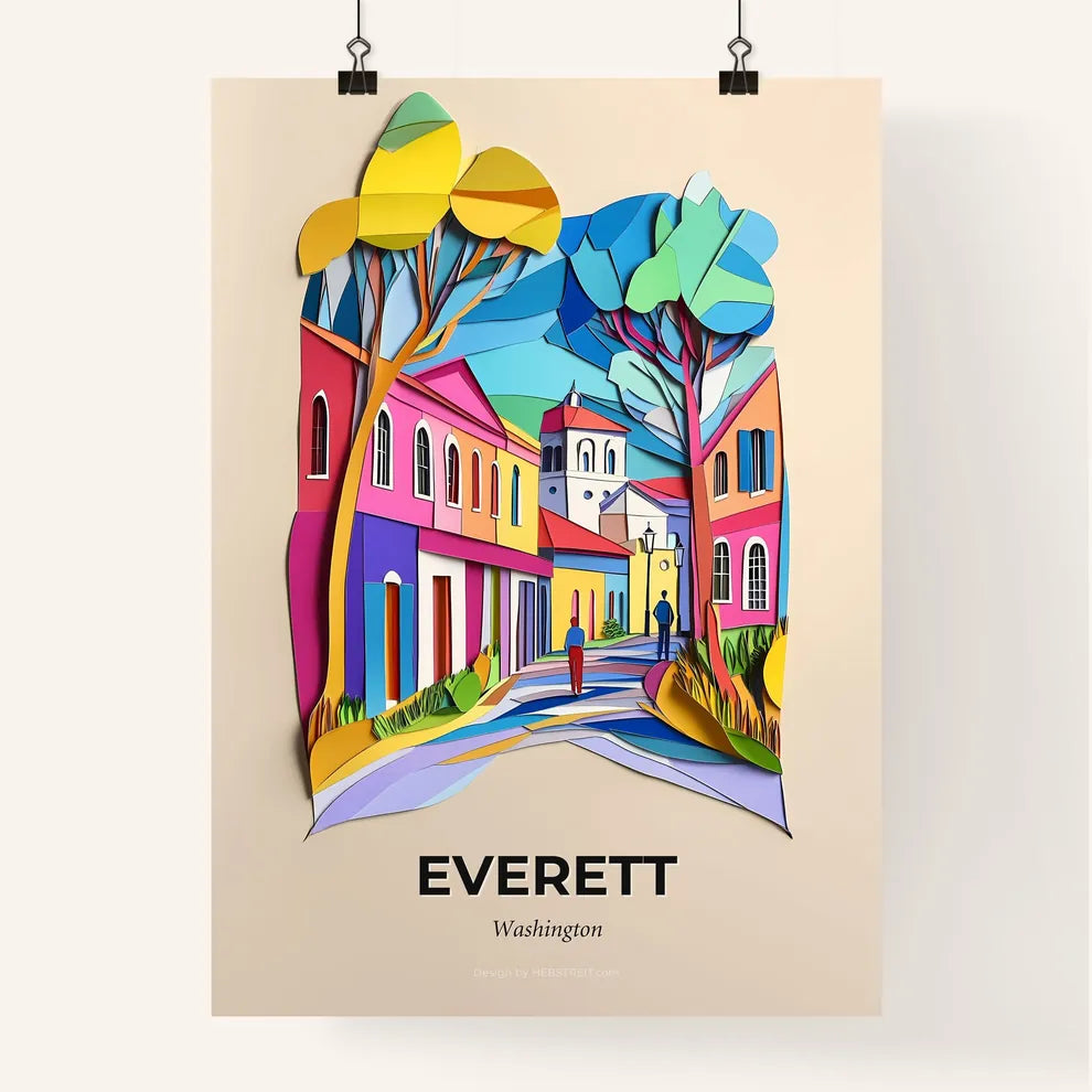 Vivid Everett, Washington, Colorful Poster