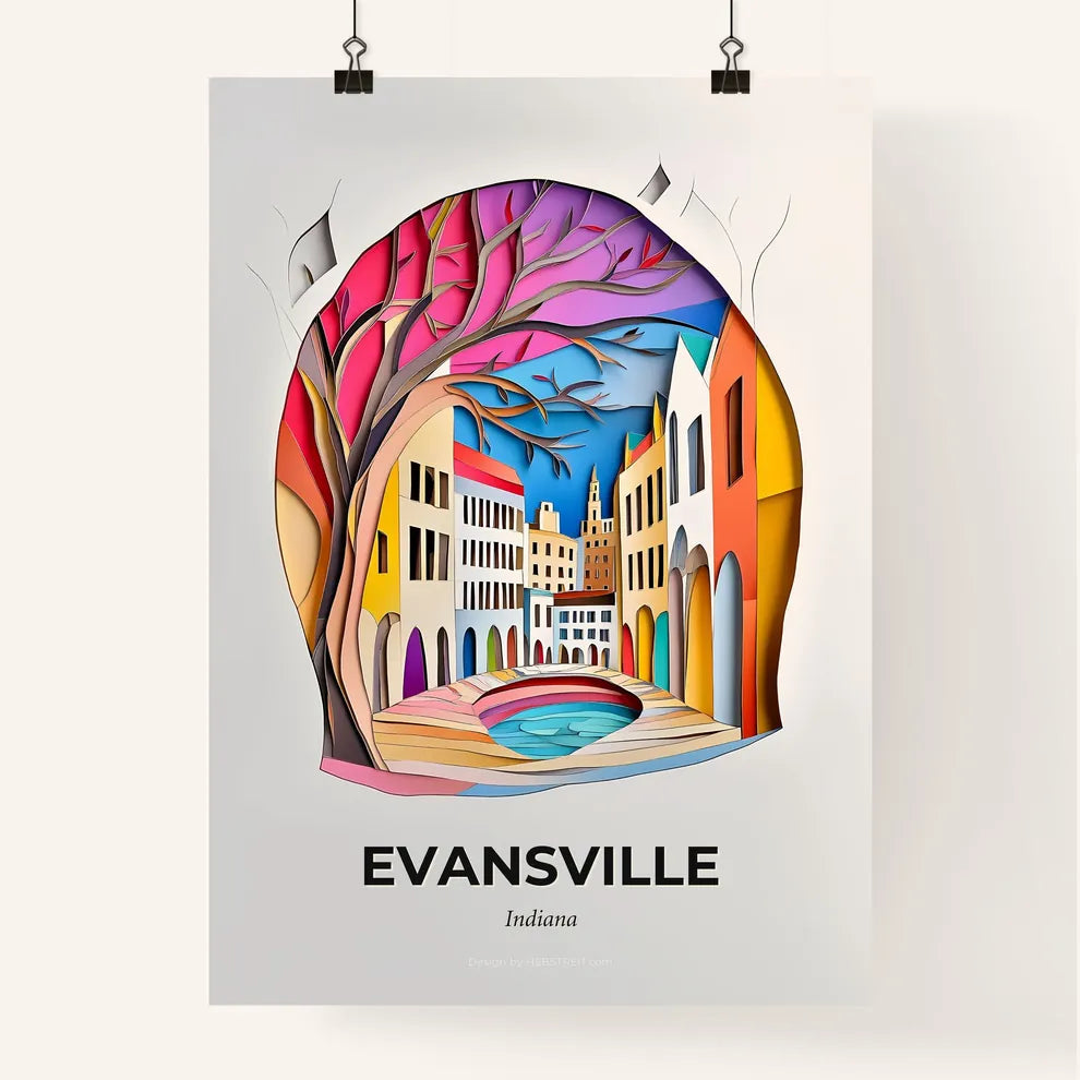 Vivid Evansville, Indiana, Colorful Poster