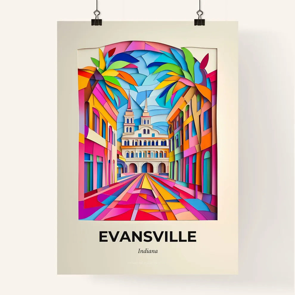 Vivid Evansville, Indiana, Colorful Poster