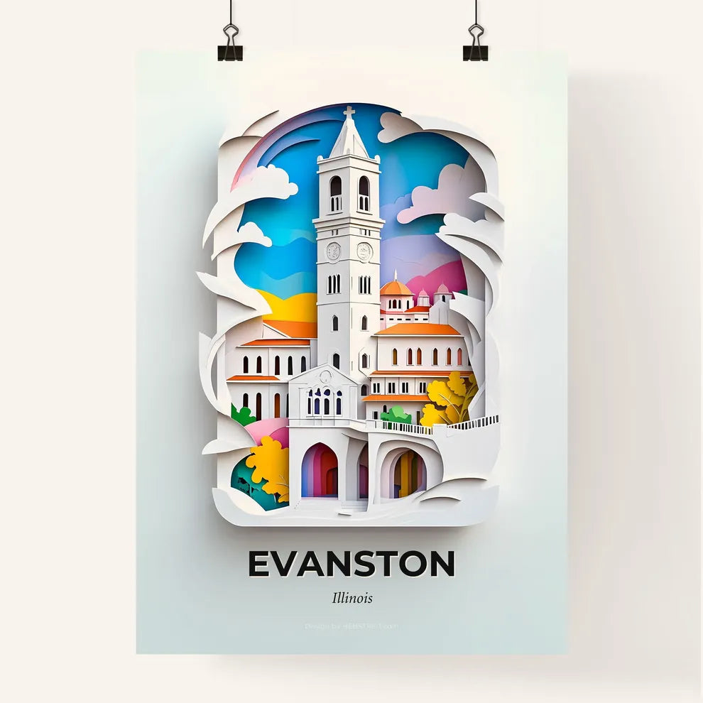 Vivid Evanston, Illinois, Colorful Poster