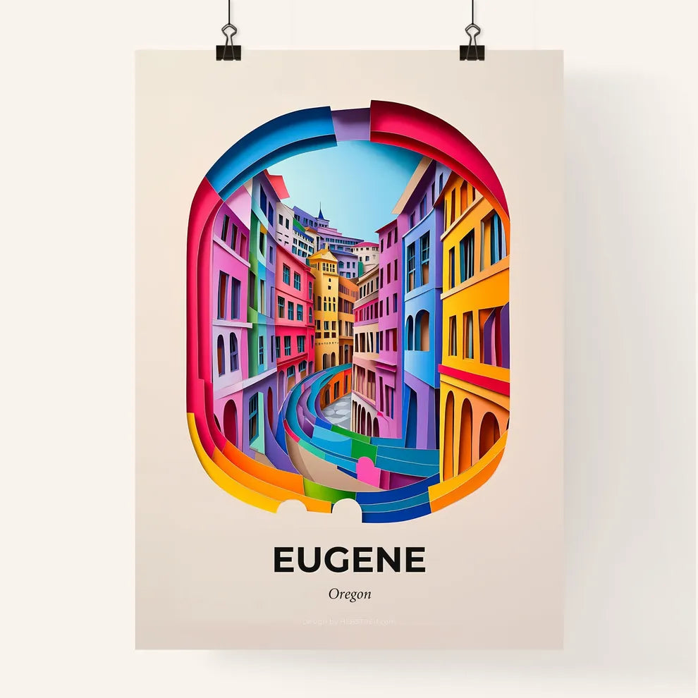 Vivid Eugene, Oregon, Colorful Poster