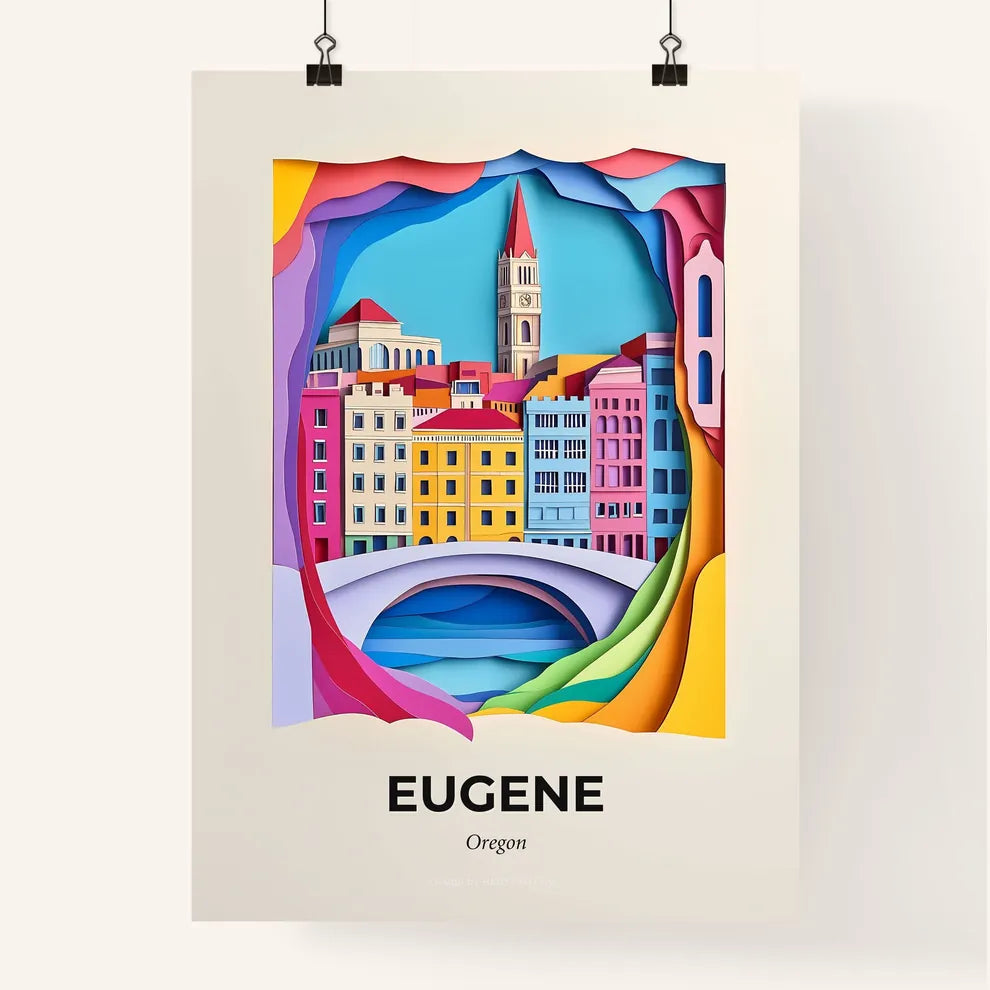 Vivid Eugene, Oregon, Colorful Poster
