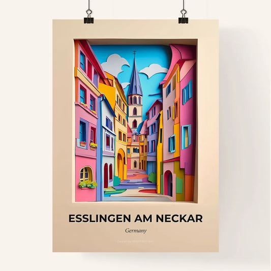 Vivid Esslingen am Neckar, Germany, Colorful Poster