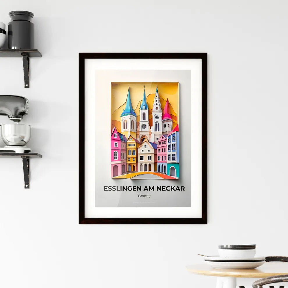 Vivid Esslingen am Neckar, Germany, Framed Wall Art