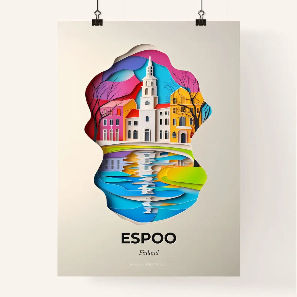 Vivid Espoo, Finland, Colorful Poster