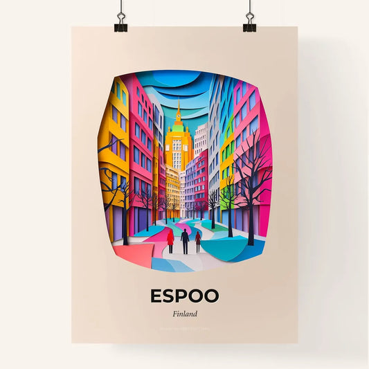 Vivid Espoo, Finland, Colorful Poster